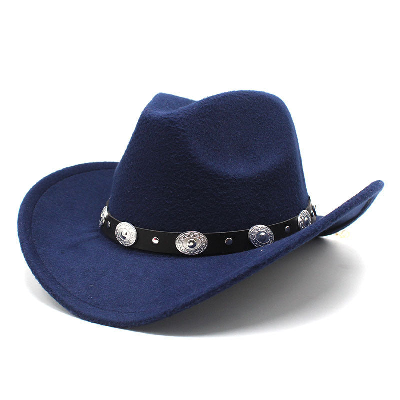 Minority Style Woolen Western Cowboy Hats Men's And Women's Couple Hats